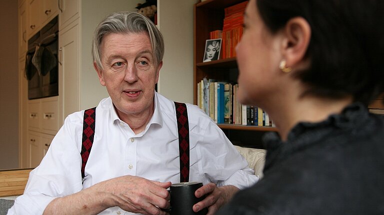Paul chatting to constituent