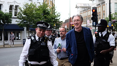 Wimbledon MP Paul Kohler with local police